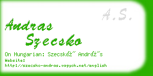 andras szecsko business card